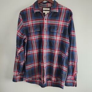 Good Threads Twill Slim Fit Long Sleeve  Cotton Button Down Shirt Size Large